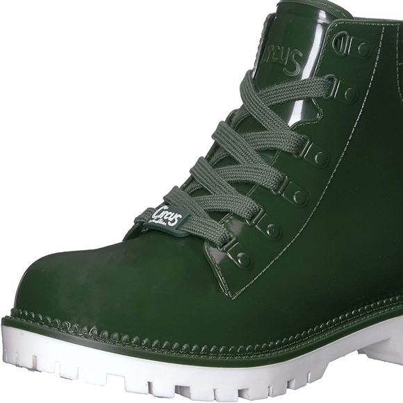 Circus Green Water Proof Combat Ankle Booties Sz 7 - Picture 12 of 12
